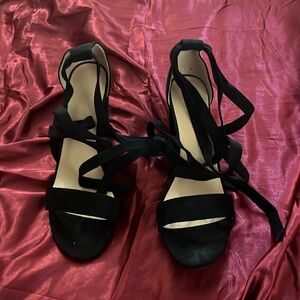 Black lace up heels